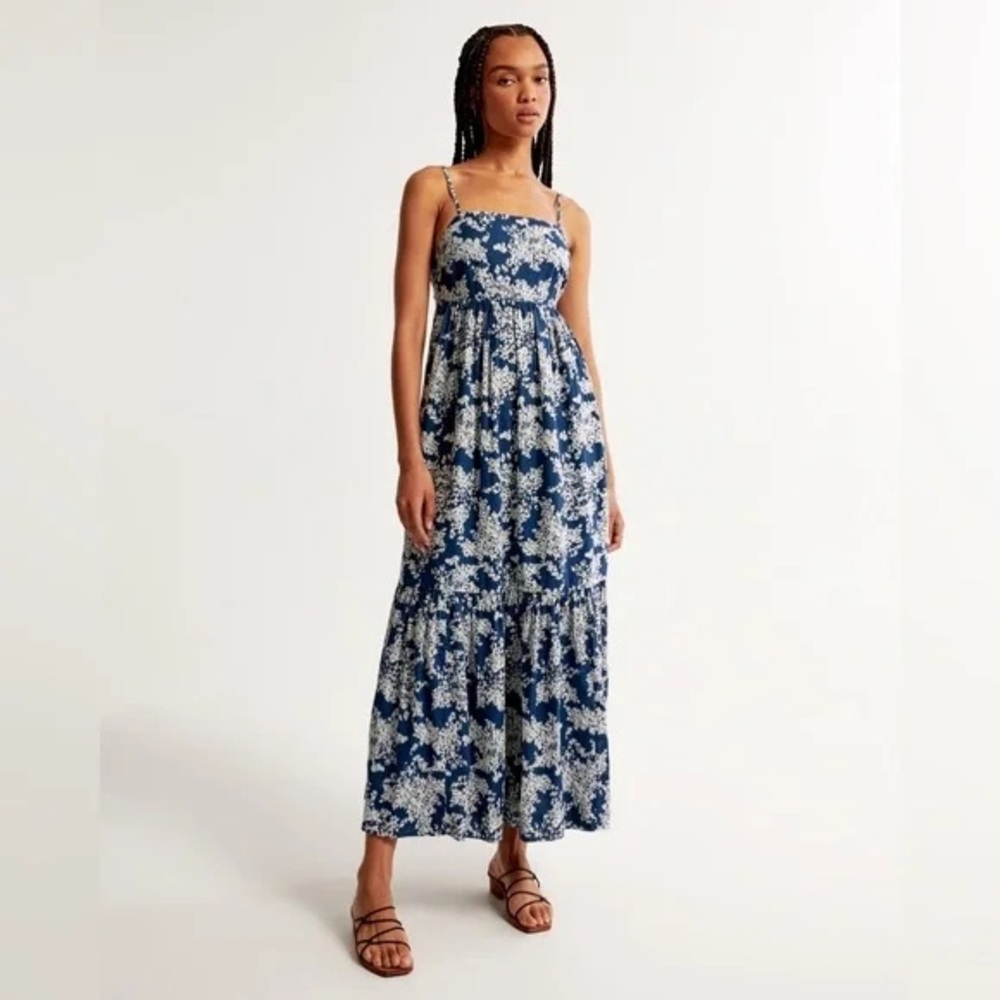 Abercrombie Low Back Tiered Maxi Dress